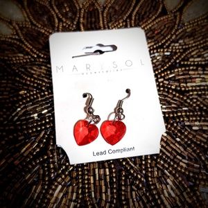 3 for $10 earrings red heart dangle earrings